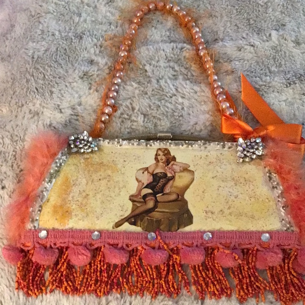 Pop art OOAK handmade vintage up-cycled purse